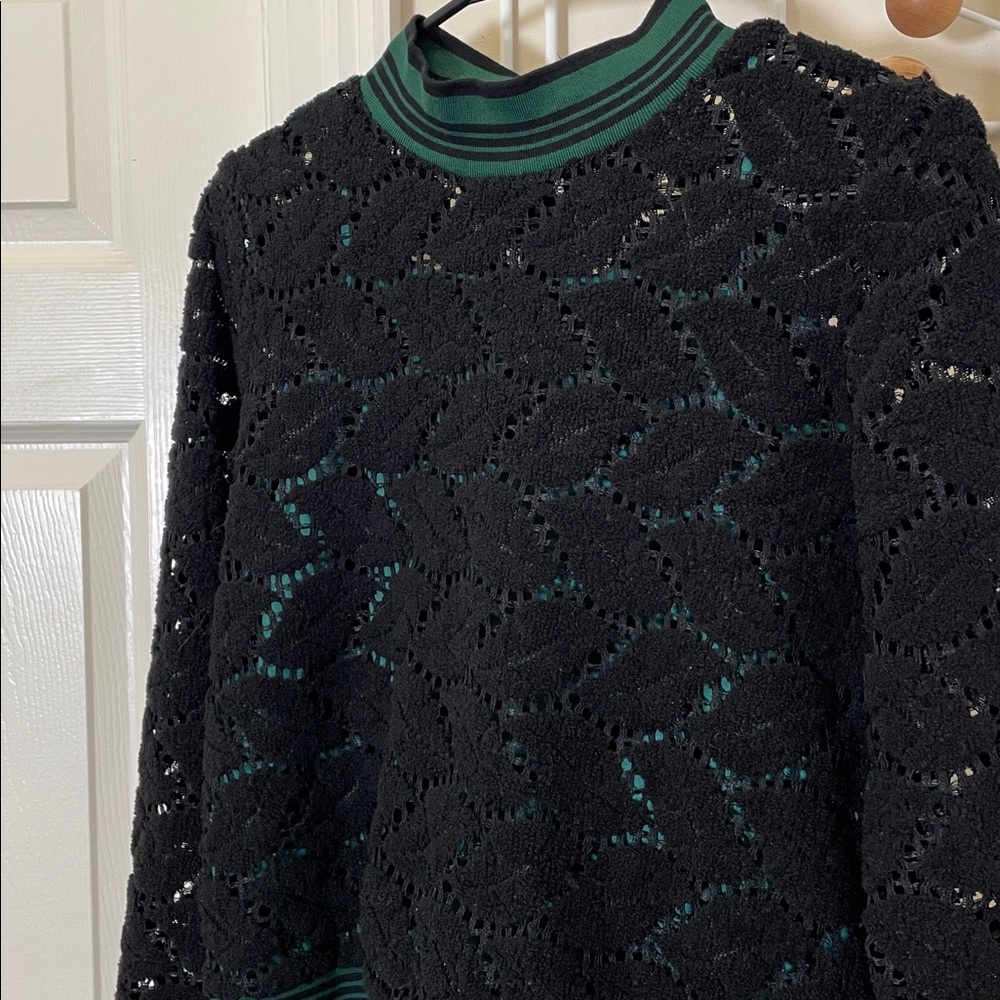 Alexander McQueen - Mesh Pullover Sweater - Black / Green - S